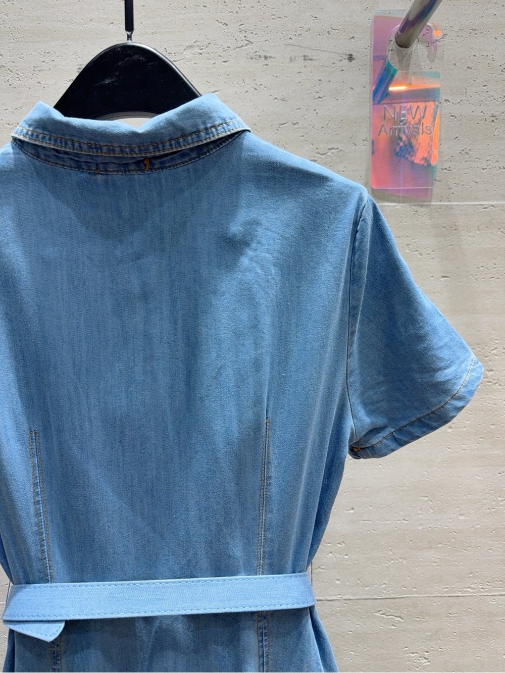 MIUMIU Light Blue Denim Shirt Dress with Belt - Picture 8 of 8